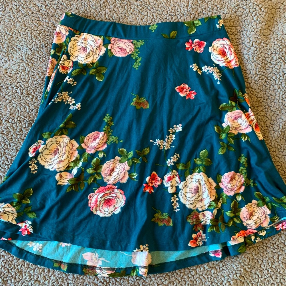 NWOT Gorgeous Blue Floral Skirt